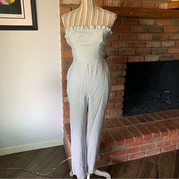Privacy Please Cruz Strapless Jumpsuit Light Blue Sz XS - Picture 2 of 8
